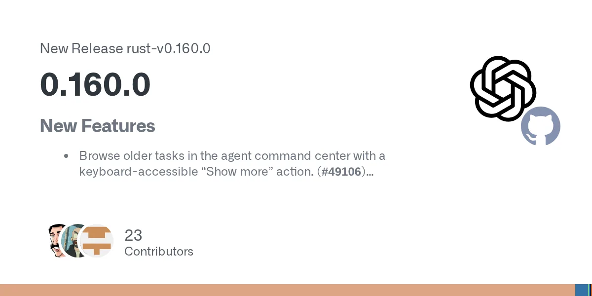 Visuel officiel OpenAI pour « Codex CLI 0.160 améliore Guardian et la continuité des tâches »