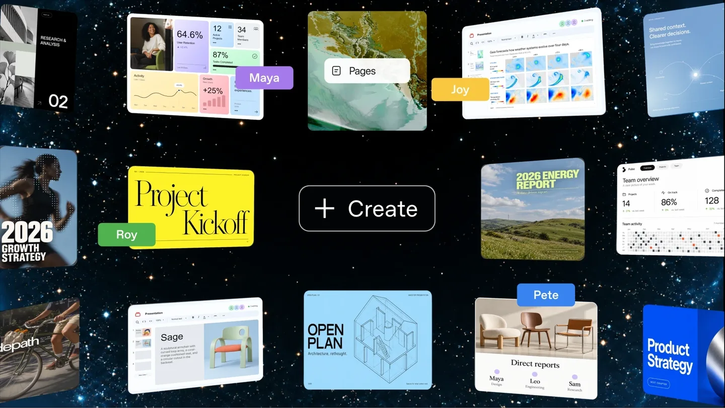 Visuel officiel OpenAI pour « Space et Pages : ChatGPT devient un lieu de travail partagé »